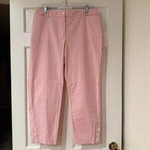 Talbots Gingham Plaid Cropped Pants -- Size 14